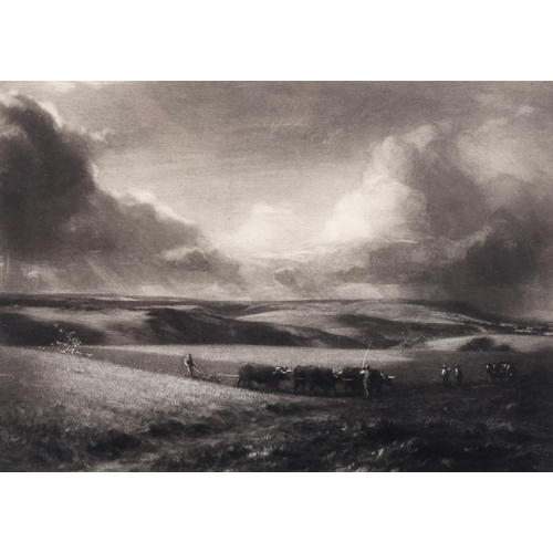 1571 - Norman Hirst (1862 - 1956), mezzotint, ploughing on the South Downs, signed in pencil, published 192... 