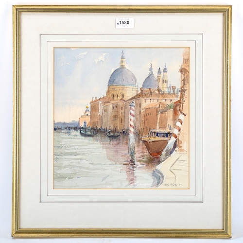 1580 - John Powley, watercolour, scene in Venice, signed and dated '85, 30cm x 28cm, framed