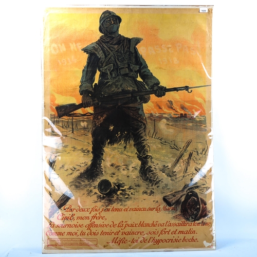 1609 - Maurice Neumont (1868 - 1930), First War Period lithograph poster, published 1918, size 112cm x 80cm... 