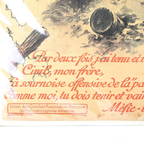 1609 - Maurice Neumont (1868 - 1930), First War Period lithograph poster, published 1918, size 112cm x 80cm... 