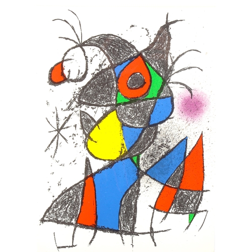 1613 - Joan Miro, lithograph, abstract, published for Zurich Exhibition 1972, sheet 32cm x 23cm, framed