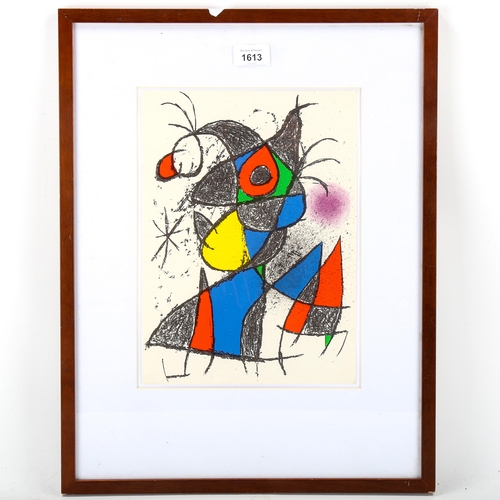 1613 - Joan Miro, lithograph, abstract, published for Zurich Exhibition 1972, sheet 32cm x 23cm, framed