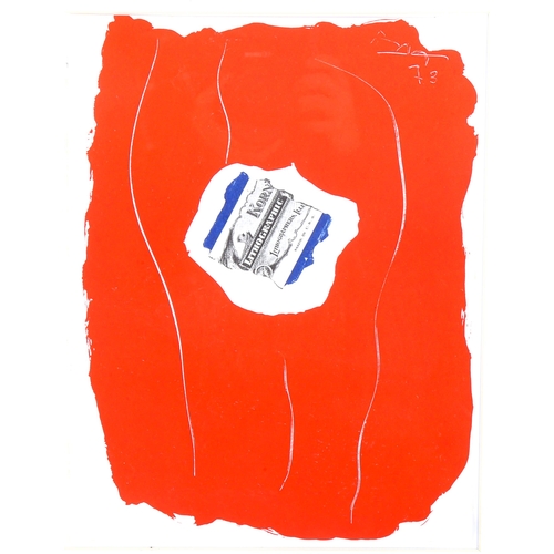 1619 - Robert Motherwell, lithograph, Tricolor, published by XXE Siecle 1973, sheet 31cm x 24cm, framed