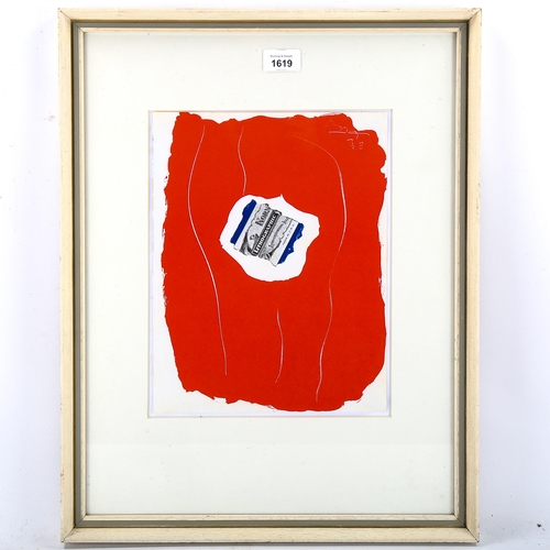 1619 - Robert Motherwell, lithograph, Tricolor, published by XXE Siecle 1973, sheet 31cm x 24cm, framed