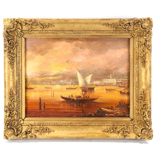 1624 - Attributed to Alexandro Gallotti (1879 - 1961), oil on canvas, scene on The Lagoon Venice, signed, 2... 