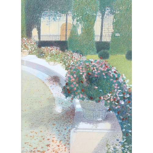 1631 - Gerald Mynott (born 1957), watercolour, garden scene, signed and dated 1980, 36cm x 26cm, framed