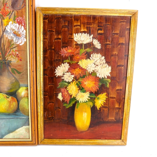 1633 - Rex Smithers, oil on board, still life, signed, 44cm x 28m, and 2 other still life oil paintings by ... 