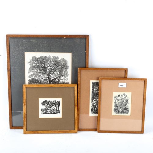 1643 - Leslie Benenson, 4 wood engravings, rural scenes and animals, all signed in pencil, framed (4)