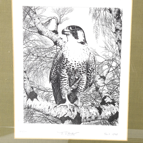 1645 - D V Wicks, 3 engravings, Bird of Prey and wildlife, all signed in pencil, framed (3)