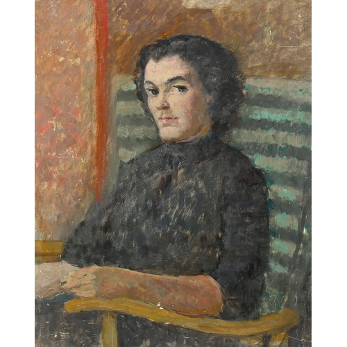 1665 - Hubert Wellington (1879 - 1967), oil on panel, portrait of Margaret Struder, inscribed verso, 41cm x... 