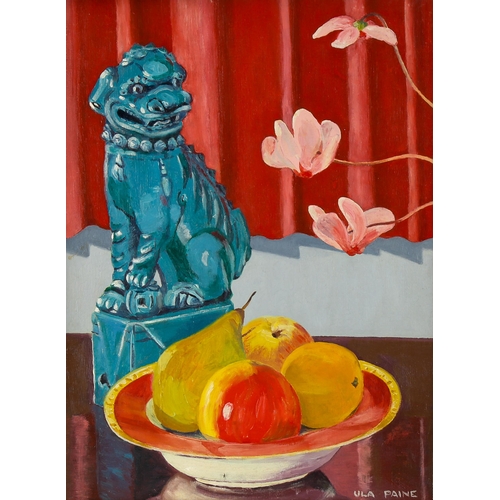 1673 - Ula Paine (1909 - 2001), oil on canvas, Oriental still life, 40cm x 30cm, framed