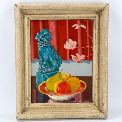 1673 - Ula Paine (1909 - 2001), oil on canvas, Oriental still life, 40cm x 30cm, framed