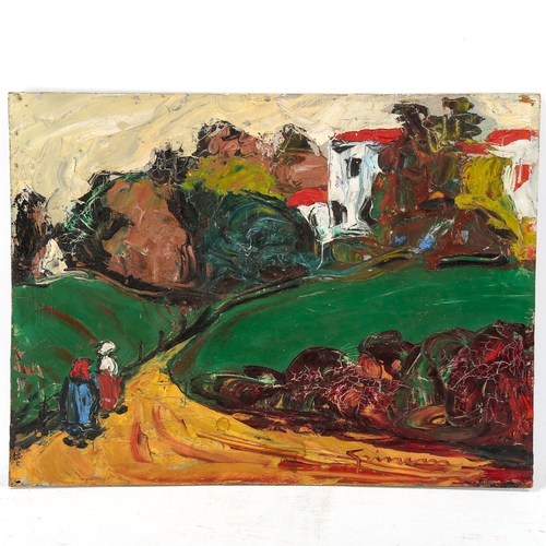 1682 - Stanley Grimm (1891 - 1967), oil on board, landscape, signed, 30cm x 41cm, unframed