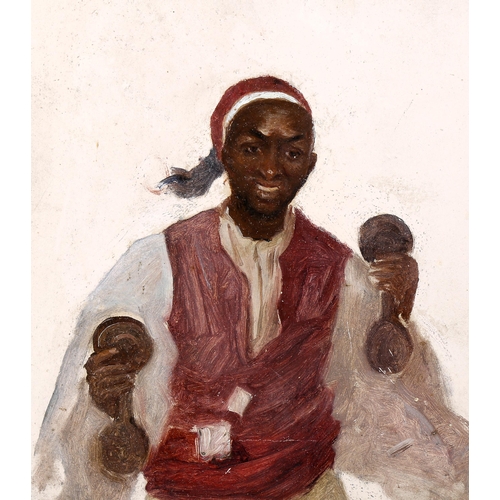 1684 - Zanzibar, Tanzania interest, Ethel Clelia Lega-Weekes, oil on card, study of a coconut shell maracas... 