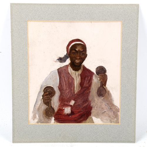 1684 - Zanzibar, Tanzania interest, Ethel Clelia Lega-Weekes, oil on card, study of a coconut shell maracas... 