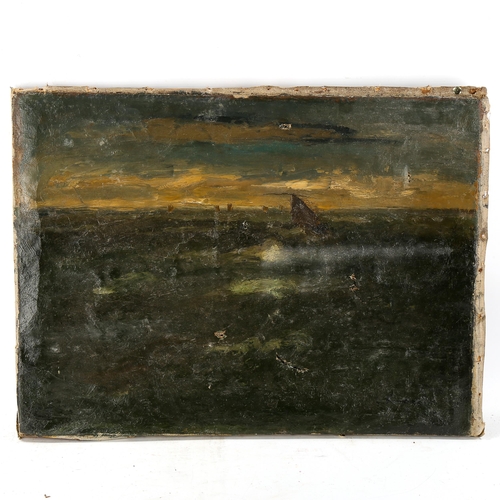 1707 - Corneille Bender (1886 - 1964), oil on canvas, seascape, 46cm x 63cm, unframed (A/F)