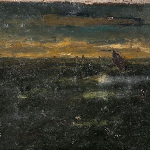 1707 - Corneille Bender (1886 - 1964), oil on canvas, seascape, 46cm x 63cm, unframed (A/F)