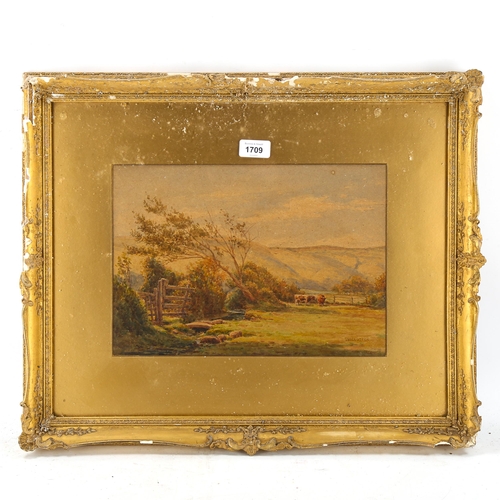 1709 - S W Clutten, watercolour, landscape, signed, 24cm x 35cm, framed