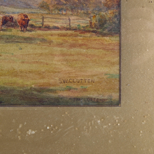 1709 - S W Clutten, watercolour, landscape, signed, 24cm x 35cm, framed