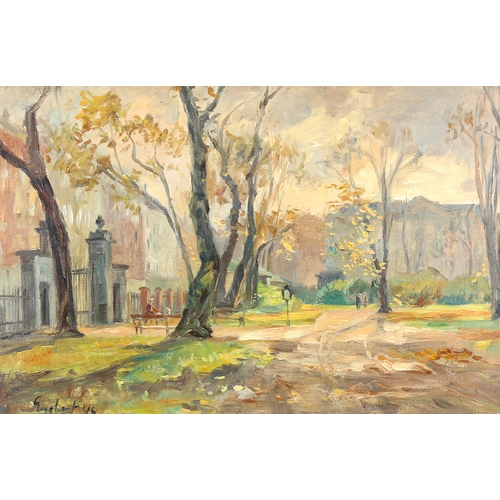 1716 - Englhart, oil on canvas, park scene, signed and dated 1948, 40cm x 60cm, framed