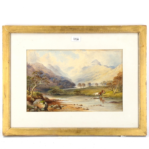 1730 - C F Buckley, 19th century watercolour, Westmorland landscape, 1857, 26cm x 39cm, framed