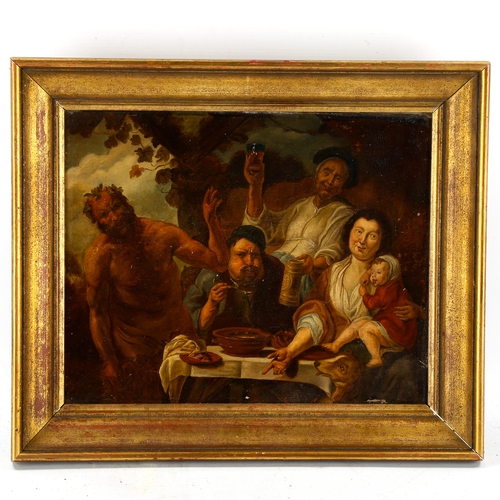 1731 - 19th/20th century oil on canvas, Classical feast, unsigned, 30cm x 37cm, framed