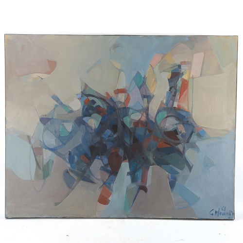 1736 - Carlo Marangio (born 1936), oil on canvas, abstract, signed, 73cm x 92cm, unframed