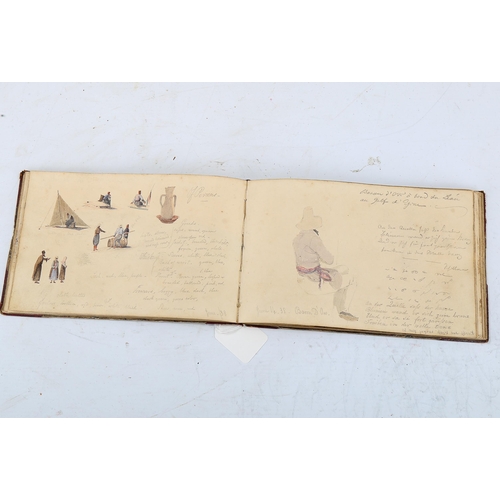 1738 - A 19th century sailor's sketchbook containing original pencil and watercolour sketches of various sh... 