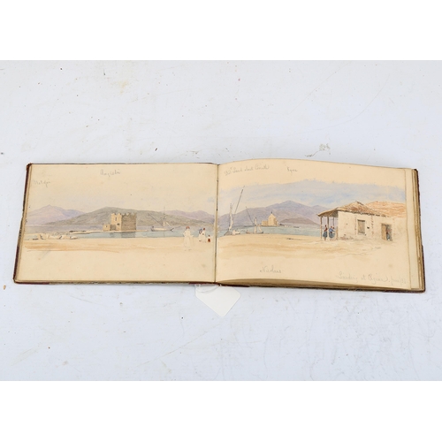 1738 - A 19th century sailor's sketchbook containing original pencil and watercolour sketches of various sh... 