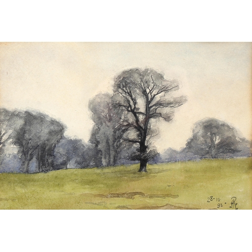 1741 - Arthur Rackham, 2 watercolours, wooded landscape and beach scene, 1 signed with monogram dated '92, ... 