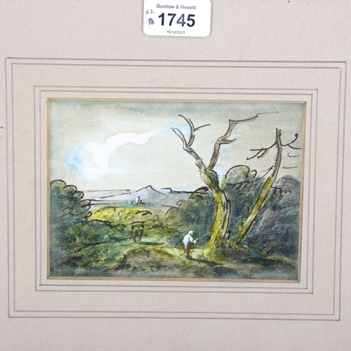 1745 - 2 x 19th century watercolours by William Jennings and William Bowden, framed (2)