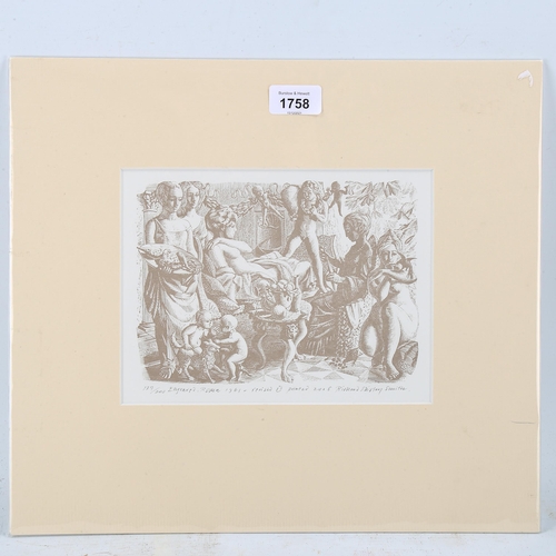 1758 - Richard Shirley Smith, engraving, Roma, 1961/2006, no. 139/200, image 15cm x 20cm, mounted