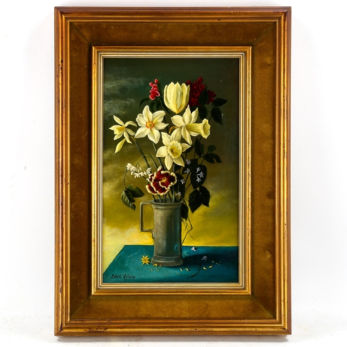 1760 - Robert Antoine, oil on canvas, still life flowers in a pewter jug, signed, 35cm x 20cm, framed, prov... 