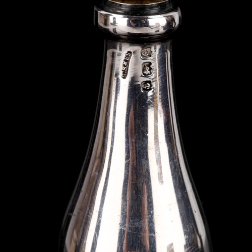 125 - An Edwardian novelty silver champagne bottle pepperette, by Cornelius Desormeaux Saunders and James ... 