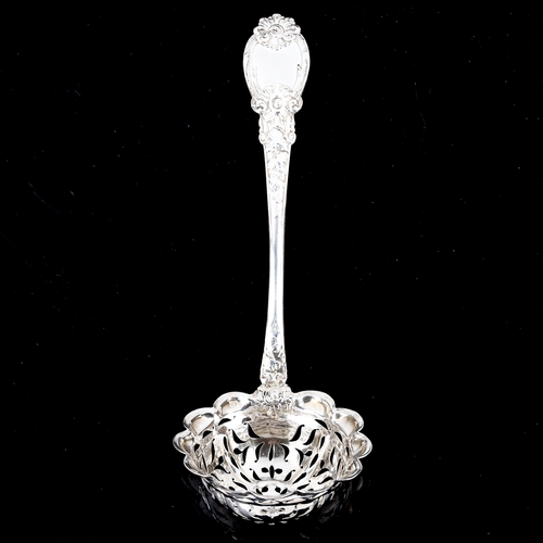 147 - A French silver sugar sifter spoon, circa 1890, maker's marks LB, length 19cm, 1.2oz