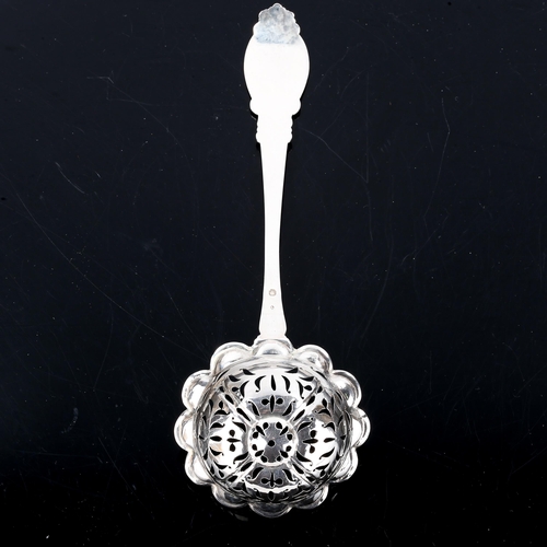 147 - A French silver sugar sifter spoon, circa 1890, maker's marks LB, length 19cm, 1.2oz