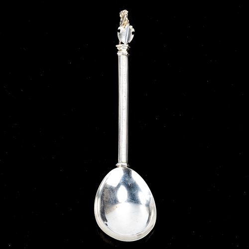 149 - A German silver replica 16th century spoon, after an example from the Spitzer Collection, engraved w... 