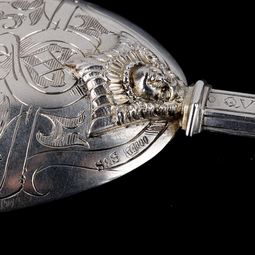 149 - A German silver replica 16th century spoon, after an example from the Spitzer Collection, engraved w... 