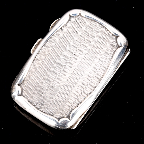 168 - A George V Art Deco novelty silver cigarette case, with oval printed nude panel and engine turned de... 