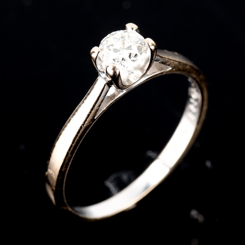 204 - A modern 18ct white gold 0.33ct solitaire diamond ring, by Forever Diamonds, set with round brillian... 