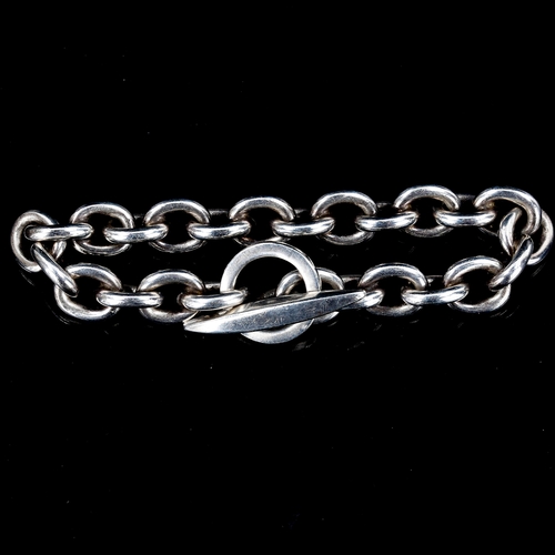 302 - AARRE & KROGH EFTL - a heavy Danish sterling silver cable link chain bracelet, length 21cm, 65.9g