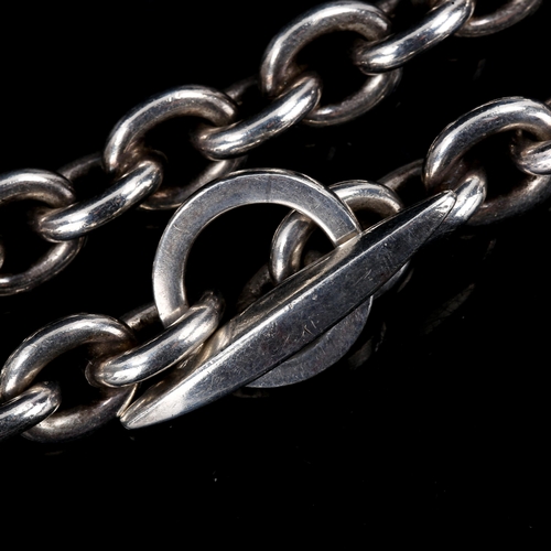 302 - AARRE & KROGH EFTL - a heavy Danish sterling silver cable link chain bracelet, length 21cm, 65.9g