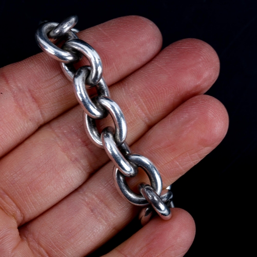 302 - AARRE & KROGH EFTL - a heavy Danish sterling silver cable link chain bracelet, length 21cm, 65.9g