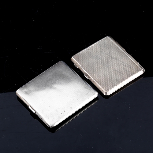 333 - 2 silver cigarette cases, allover engine turned decoration, including Goldsmiths & Silversmiths Co L... 