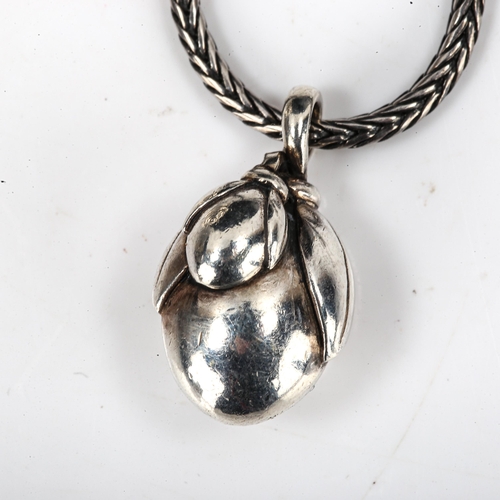 415 - RICHARD AXEL BALLE - a Vintage Danish sterling silver floral pendant necklace, and an unnamed sterli... 