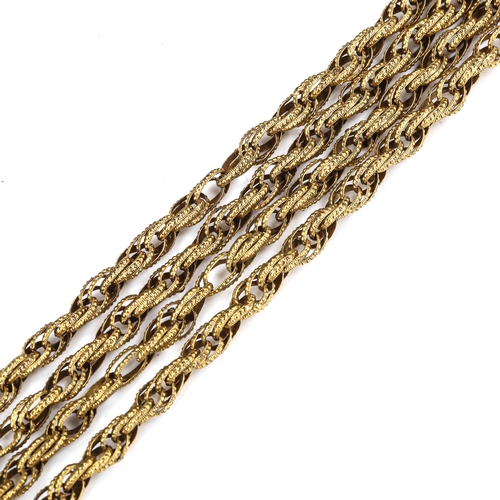 432 - A Georgian gilt-metal Prince of Wales fancy link chain necklace, length 84cm, 21.1g (clasp A/F)