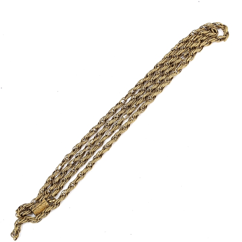 432 - A Georgian gilt-metal Prince of Wales fancy link chain necklace, length 84cm, 21.1g (clasp A/F)