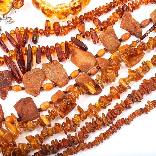 519 - A quantity of amber jewellery, including necklaces and bracelets