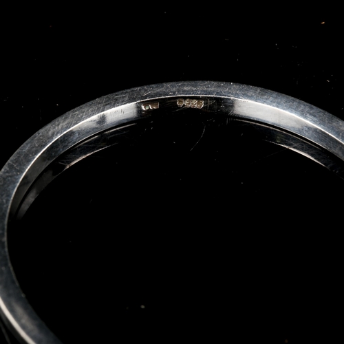 577 - A Danish stylised sterling silver plain form bangle, possibly Edward Aagaard, band width 3.9mm, inte... 