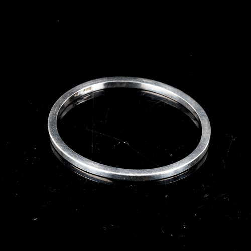 577 - A Danish stylised sterling silver plain form bangle, possibly Edward Aagaard, band width 3.9mm, inte... 